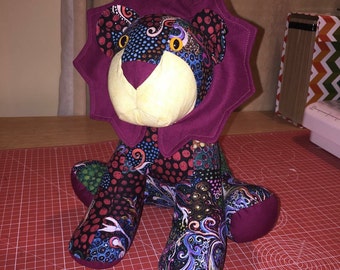 Handmade stuffed lion made to your specification