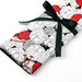 Knitting Needle Case - Wooly Sheep - 30 black pockets for straight, circular, double point needles or paint brushes