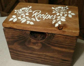 Rustic Pallet Wood Recipe Box, holds 5x7 recipe cards.