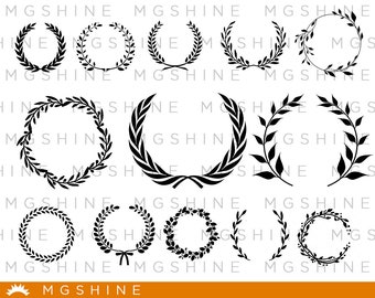Leaves monogram SVG cutting files for Cricut and Silhouette Cameo - Leaves monogram png clipart - Leaves monogram dxf vector files - TS20