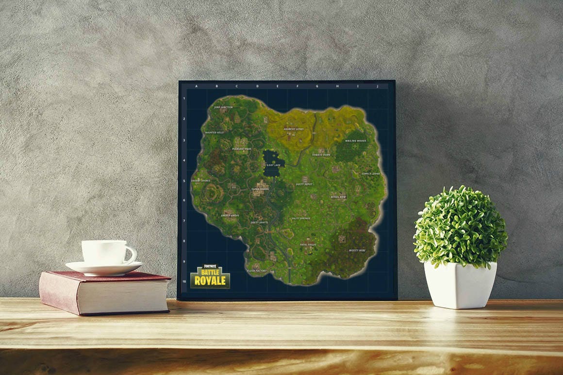 Fortnite kaart grafisch Poster