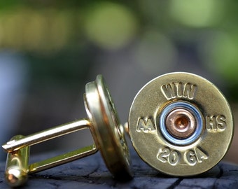 Wedding cuff links shotgun cuff links bullet cufflinks Winchester AA 20 gauge wedding cuff links gold cuff links bullet cufflinks