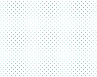 Riley Blake Designs, Swiss Dots Aqua on White (C660 20)