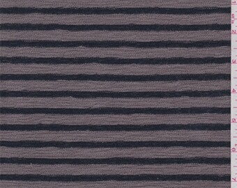 Dark Taupe/Navy Stripe Sweater Knit, Fabric By The Yard