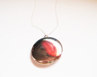 Sterling silver locket necklace, locket jewelry, silver locket necklace, storage necklace, modern necklace, cute locket necklace, delicate