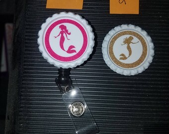 Mermaid Retractable Badge Holder