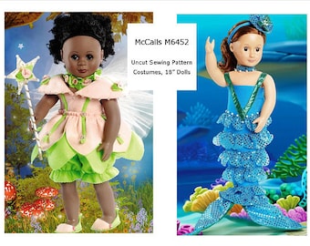 McCalls 6452- Sewing pattern for 18 Inch Doll Clothes- Fits American Girl Dolls