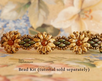 Picasso Daisies Beadweaving Bracelet Bead Pack BB19 - Tutorial Sold Separately - Beaded Bracelet Bead Pack