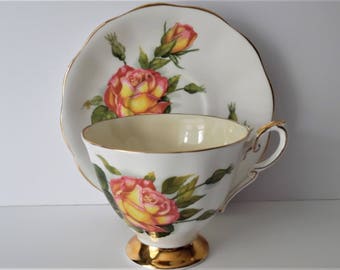 Royal Standard Vintage Teacup & Saucer. Fine bone china Teacup and Saucer.Gift idea. Floral China. Afternoon tea.