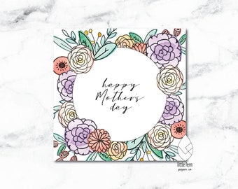 Floral Watercolor Happy Mother's Day Card