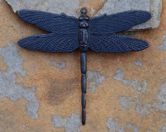 1 Matte Black Large Dragonfly Pendant 49mm x 43mm Trinity Brass