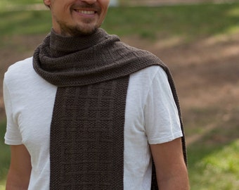 merino wool scarf, knitted scarf for men,Wool Scarf For Men, Hand Knit Scarf, Men's Accessories, Christmas gift for him, READY to be SHIPPED