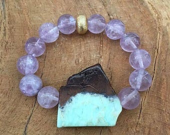 Cape Amethyst Bracelet | Chrysoprase Bracelet | 24K Gold Vermeil | Gemstone Bracelet | Bohemian Bracelet