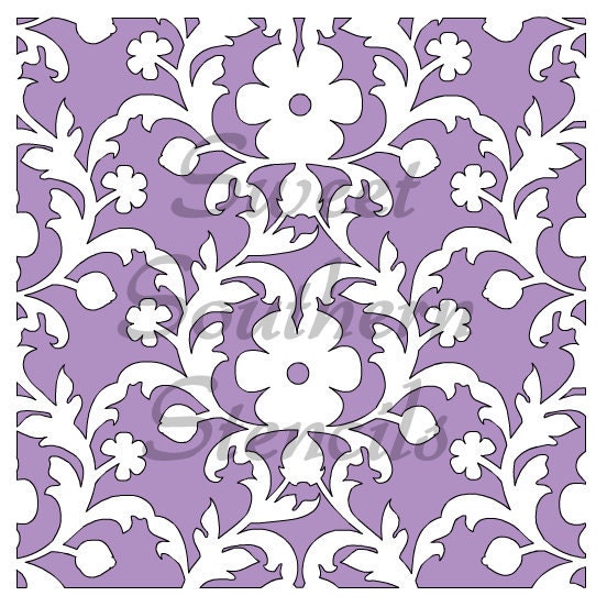 Floral Background Stencil