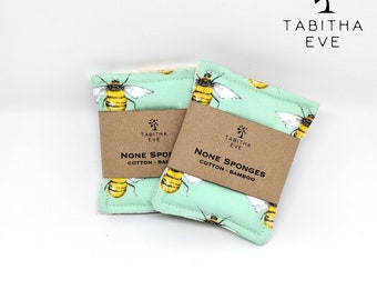2 Mint Bees None Sponges. Zero Waste. reusable sponge, plastic free, UNSPONGE