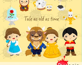 Tale as old as time Clipart, princess clip art, beauty and the beast png INSTANT DOWNLOAD