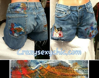 Hand-Painted & Patched Shorts size 4 / 27