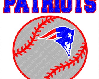 Patriots Baseball Softball SVG, DXF, EPS, Png Cut File for Cameo and Cricut, Baseball Svg, Baseball Mom, Patriots Svg, Instant Download
