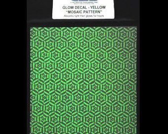 Mosaic Glow in the Dark Decal. Glass Decal Sheet. Ceramic Decals. Glass Decals. Glass Fusing, Glass Blowing, Lampworking, Ceramics Supplies