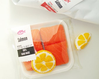 Play Felt Food Salmon with lemon slice