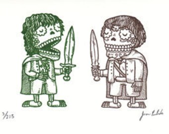 Hobbit Calaveras Limited Edition Gocco Screenprint