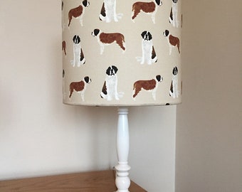 Saint bernard dog print fabric lamp