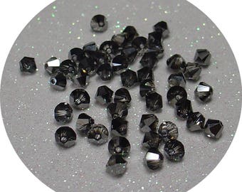 SWAROVSKI CRYSTAL SILVER NIGHT 4MM BICONE BEAD