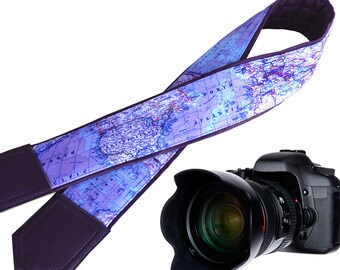 Wonderful World Map supreme quality camera strap for Nikon/Canon/Fuji film etc. available in perfect color combination.
