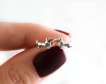 925 Sterling Silver Dachshund Earrings, Dachshund Stud, Weiner Dog Earrings, Dachshund Jewelry, Dachshund Gifts, Dachshund Lovers, Dog Studs