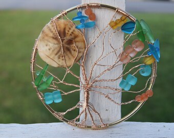 Tree of Life - Sea Glass and Sand Dollar