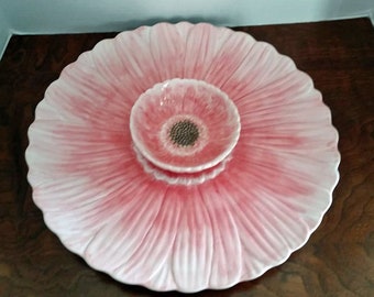 Pink Floral Chip and Dip Platter
