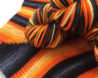 Hand dyed self striping sock yarn - Lavastream