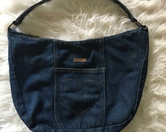 Vintage Betsey Johnson Denim Hobo Bag