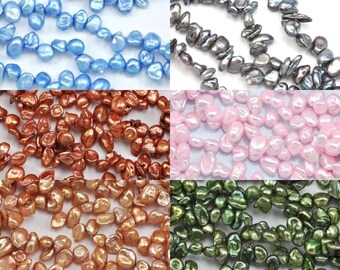 Freshwater pearls 7mm keishi / keshi , pearls beads in various colours