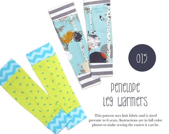 015 Penelope Leg Warmers PDF Sewing Pattern Baby or Kid Toddler Preemie through 6T Sadi & Sam