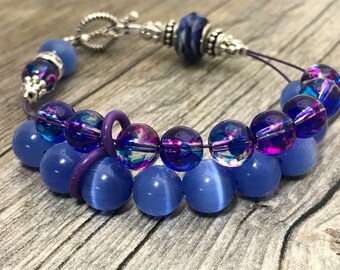 Blueberry Abacus Row Counting Bracelet | Knitting Row Counter | Gift for Knitters