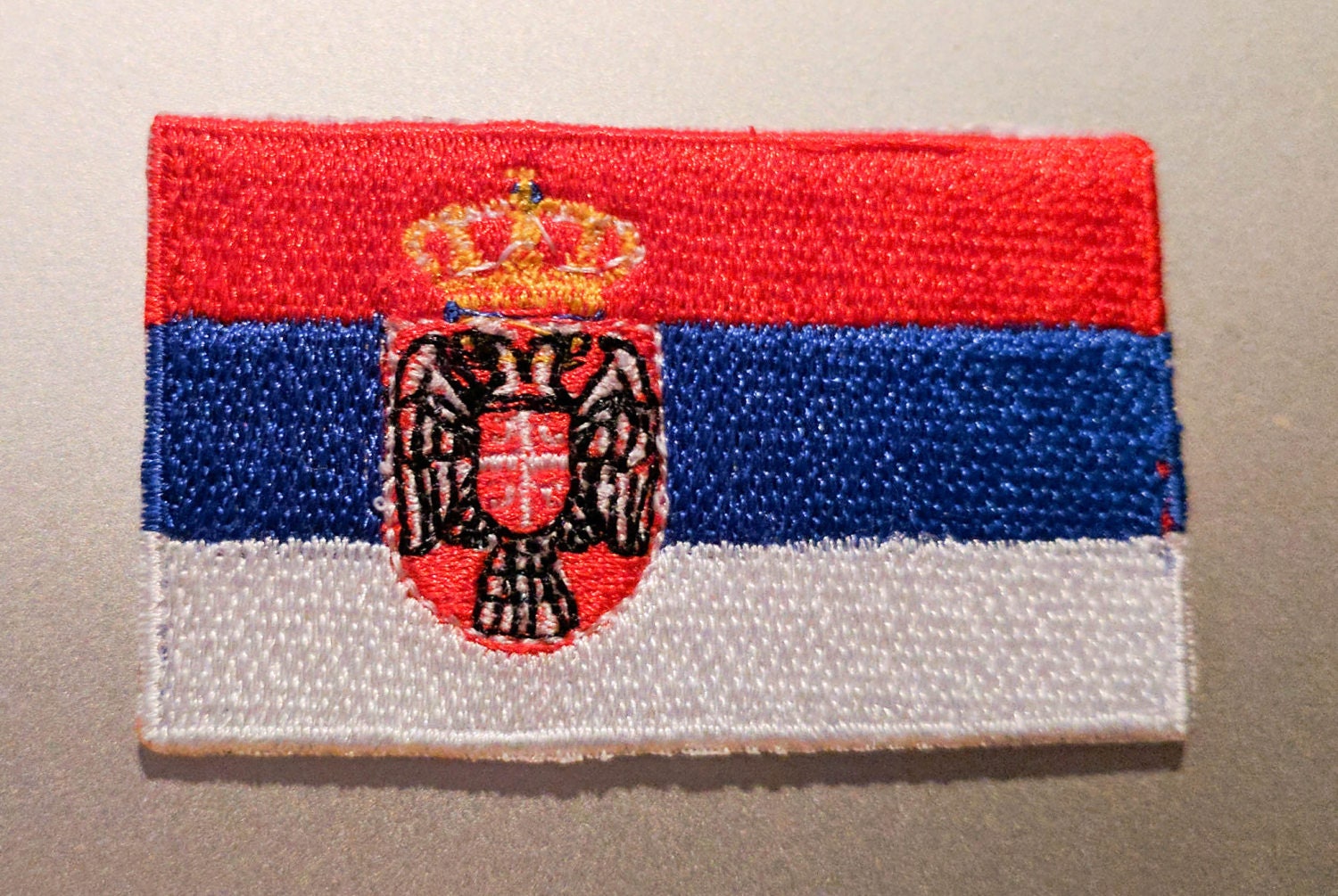 Small Serbia Flag Iron On Patch 2.5 x 1.5 inch