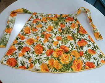 Retro Hostess Apron - Orange Roses Apron