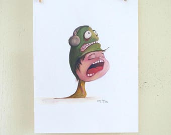 original illustration "Hat 03" (oil on paper painting)