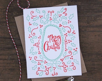 Merry Christmas Letterpress Greeting Card