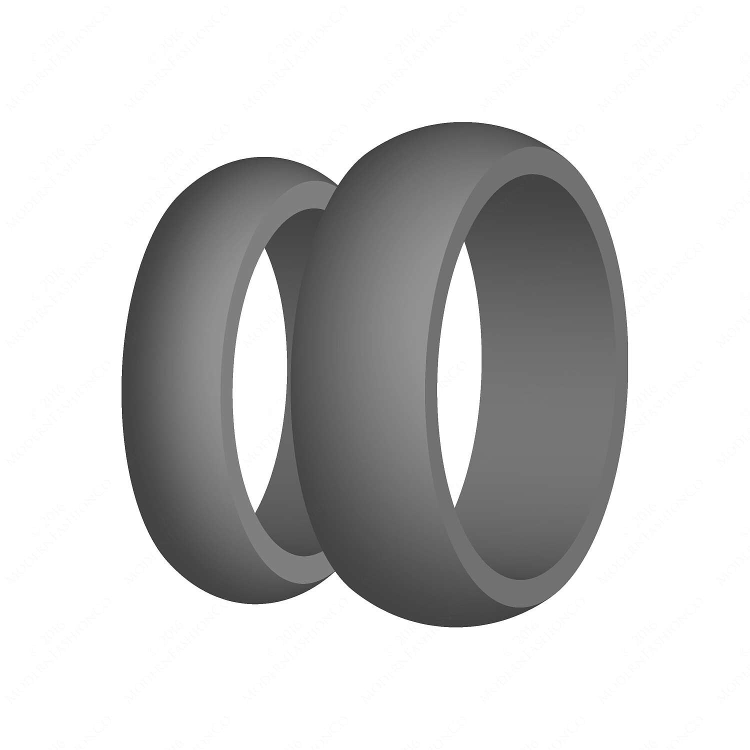 Gray Silicone Wedding Ring Set for Him & Her US Made Medical