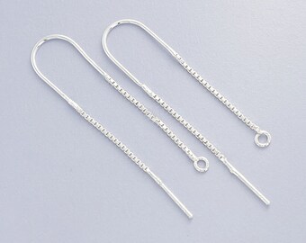 2 pairs of 925 Sterling Silver Ear Threads 44 mm. :th2316