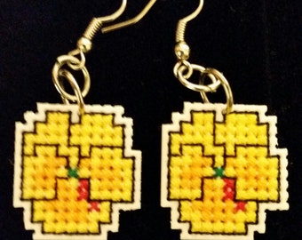 Yellow flower earrings
