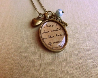 Johnny Cash. I keep a close watch on this heart of mine. Brass Necklace.