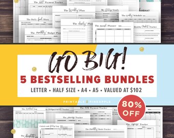 Daily Planner, Printable Planner Pages, Mom Planner Bundle, Filofax A5 planner inserts, A4, Letter Size, Life Planner, Household Binder PDF