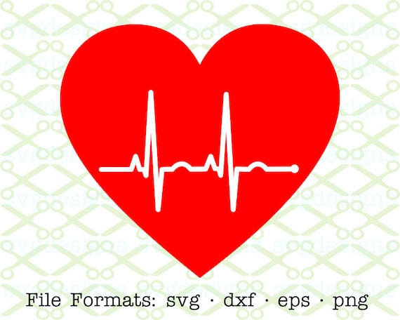 Download EKG Heart SVG Dxf Eps & Png. Digital Cut Files for Cricut