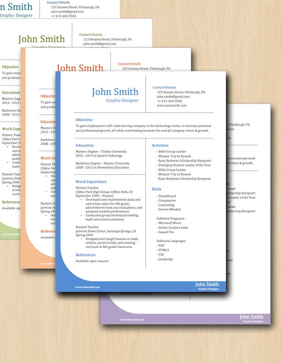 items similar to professional grid resume template six modern resume word doc