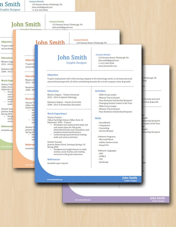 Items similar to Professional Grid Resume Template - SIX ...