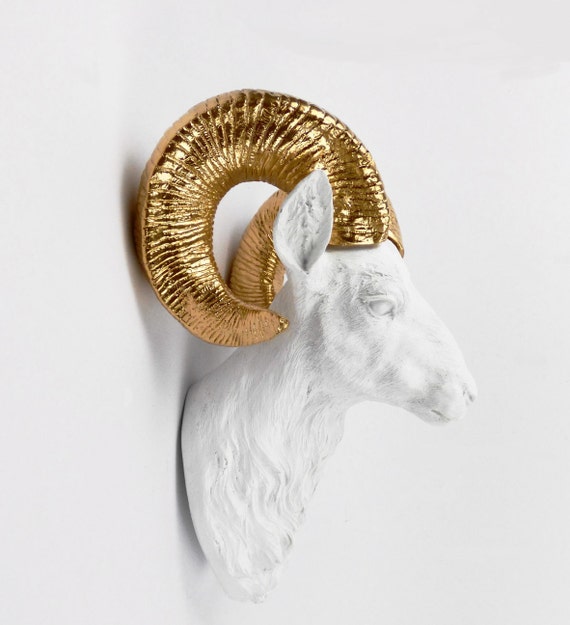 Goat Head Faux Taxidermy Ram Head Animal Wall Mount Animal