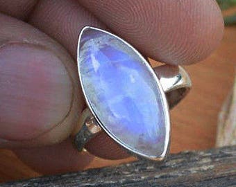 Moonstone Ring, Rainbow Ring, Silver Ring,Sterling Silver Ring